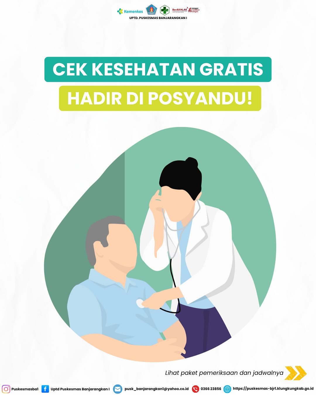 Cek Kesehatan Gratis di Posyandu Terdekat Wilayah UPTD. Puskesmas Banjarangkan 1