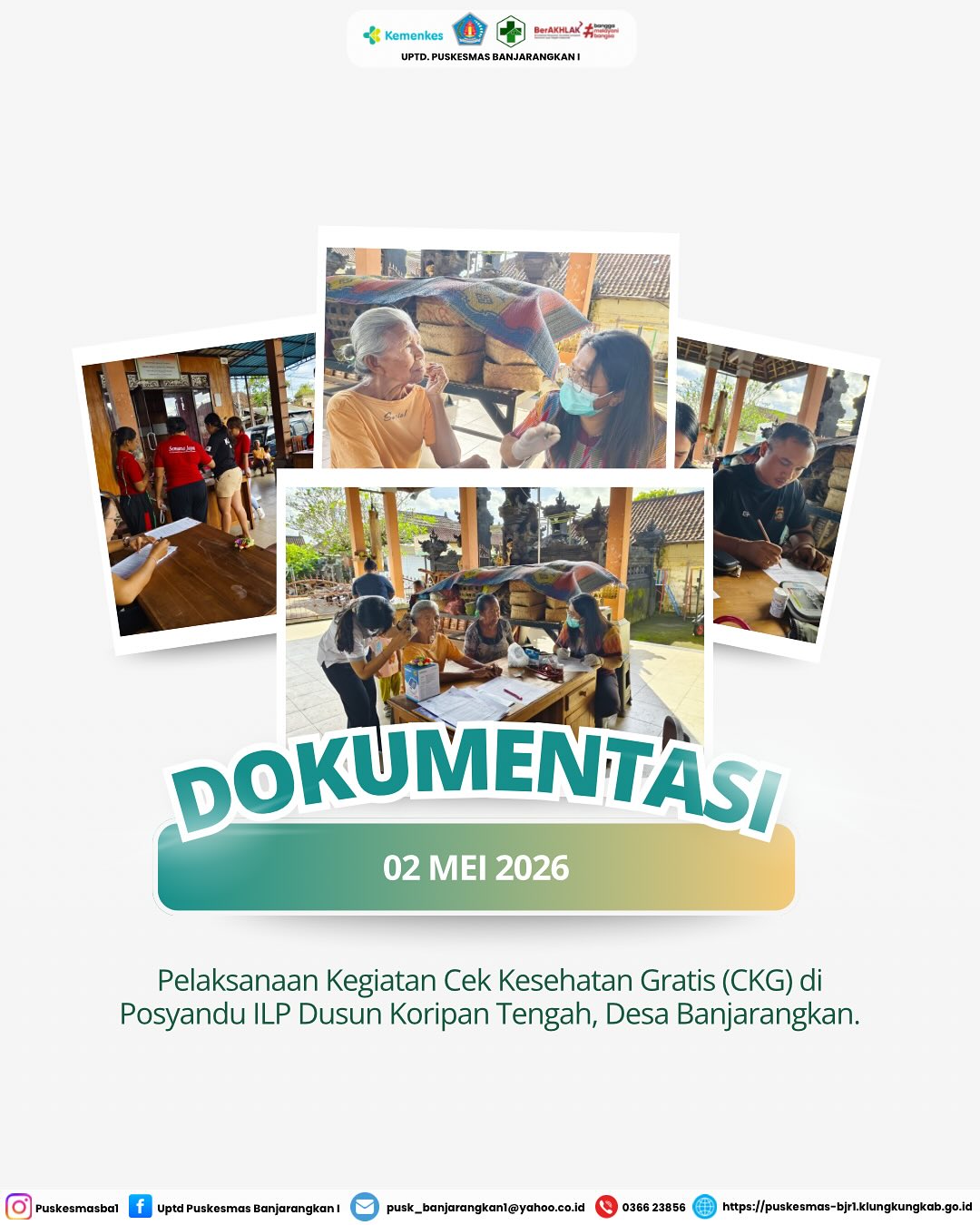 Pelaksanaan Kegiatan Cek Kesehatan Gratis (CKG) di Posyandu ILP Dusun Koripan Tengah, Desa Banjarangkan oleh Petugas UPTD. Puskesmas Banjarangkan I
