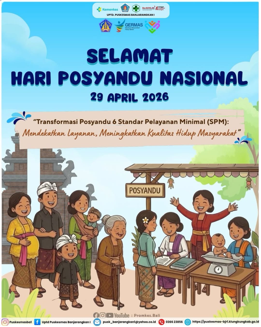 UPTD. Puskesmas Banjarangkan I Mengucapkan Selamat Hari Posyandu Nasional