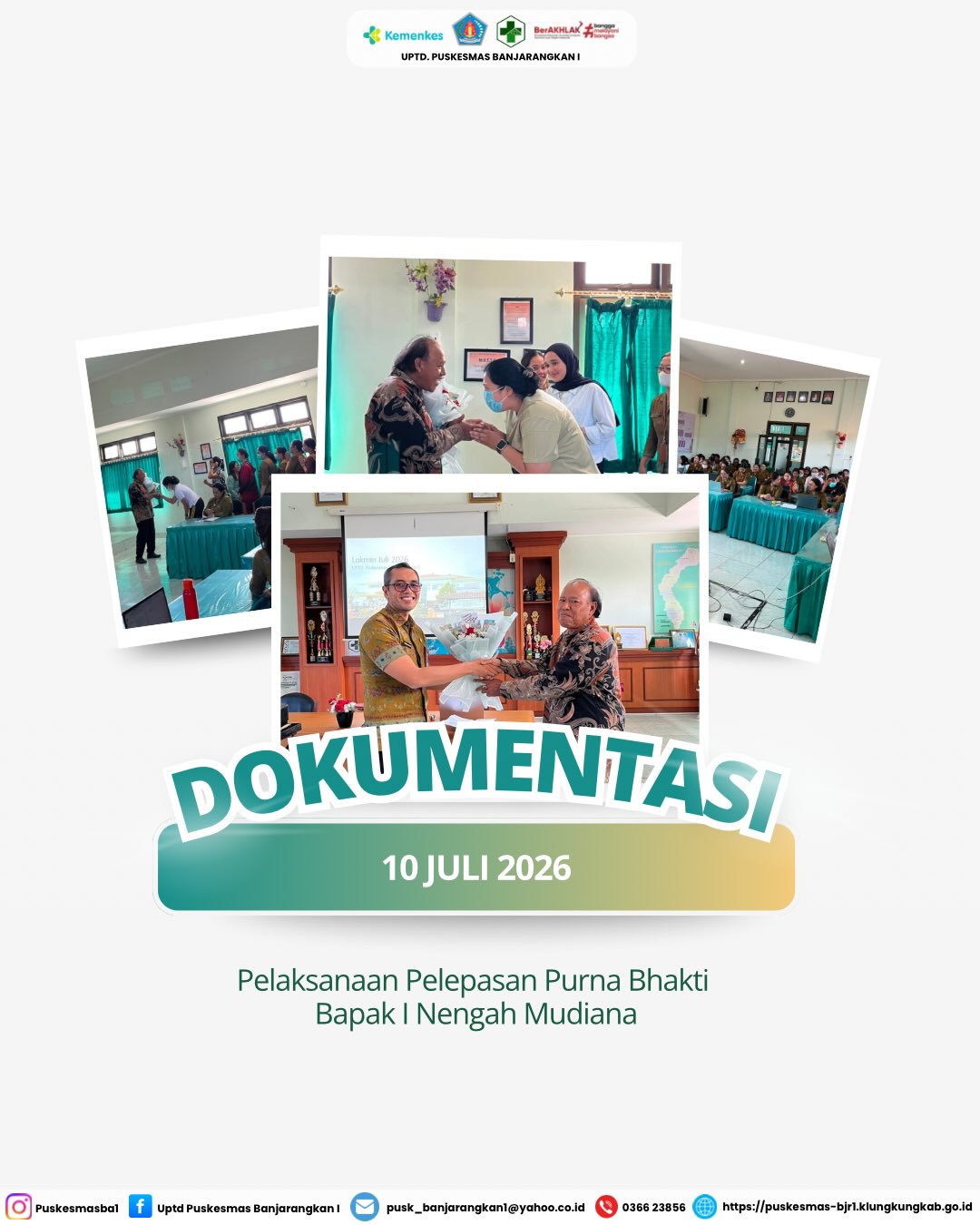 Pelaksanaan Pelepasan Purna Bhakti Bapak Nengah Mudiana